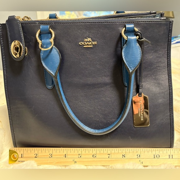 Coach Crosby Carryall Blue with Embossed Snakeskin, Retired - Picture 8 of 17